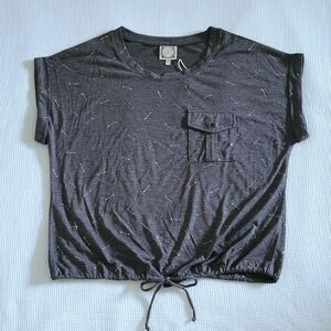 TRU Self Charcoal Space Dye Arrow🏹 Top - NWT